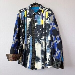 Robert Graham Limited Edition Fear The Tiger Embroidered 3XL Classic Fit Shirt